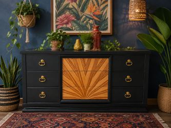 Vintage Black MCM Dresser
