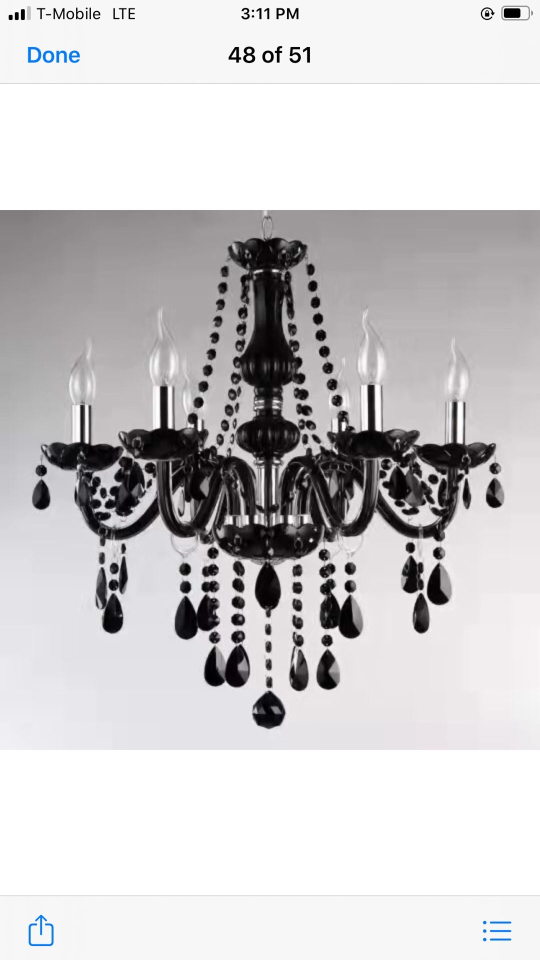 Crystal Glass Chandelier Light Modern 6 Lights Ceiling Pendant Fixture Lighting