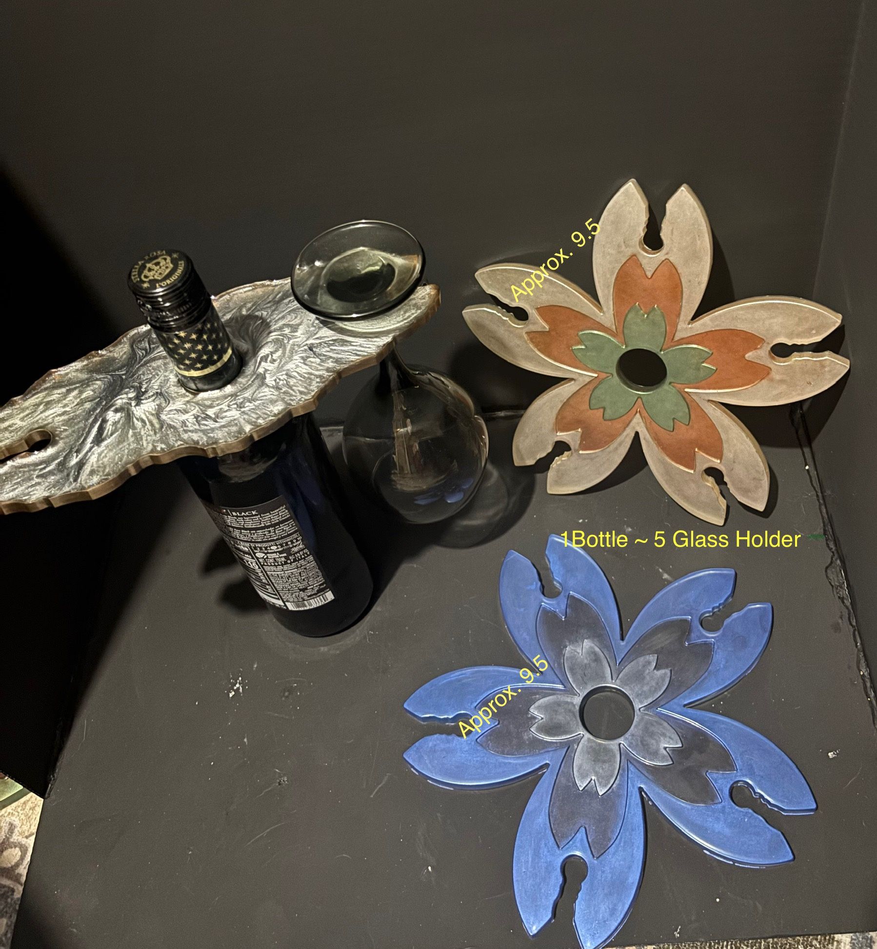 Wine Bottle And Glass Holders