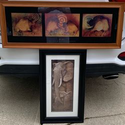 Alison Dearborn Rieder Fire Dance Art & Elephant Print Set