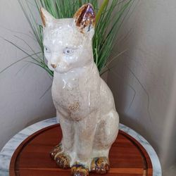 $9 Ceramic 12" Tall Cat. Looks like a Siamese Cat.