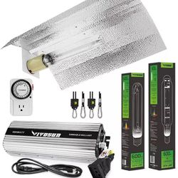 VIVOSUN Hydroponic 600 Watt HPS MH Grow Light, Air Cooled Wing Reflector Kit