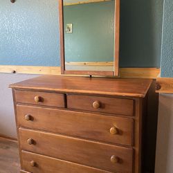 Solid Wood Dresser & Mirror
