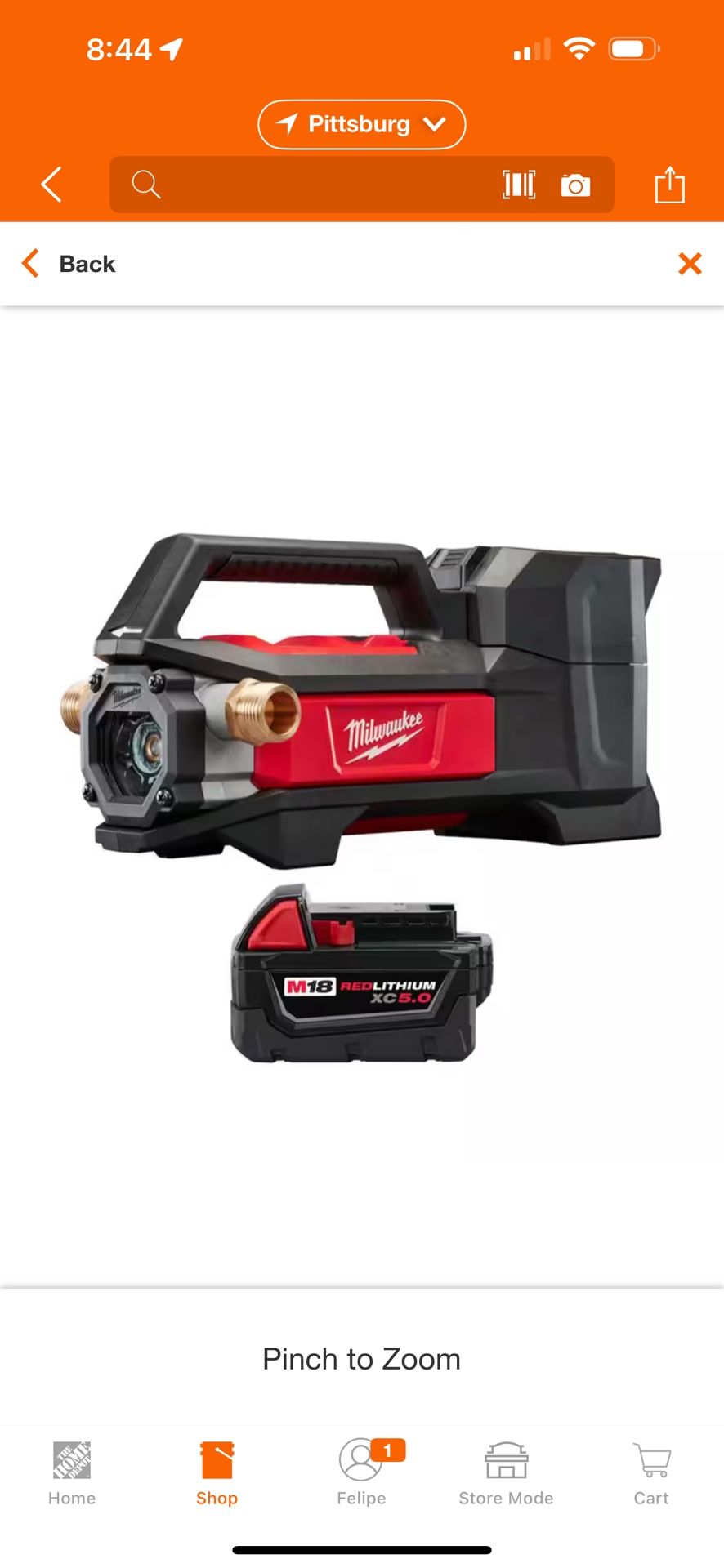Milwaukee M18 Transfer Pump And Milwaukee M18 5.0 Battery