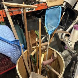 Barrel Of Yard Tools