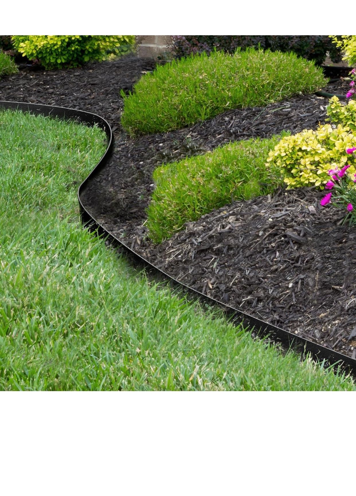 10-Pack Galvanized Steel Landscape Lawn Edging - 4.5in H Black Powder Coated Bendable Metal(33ft)