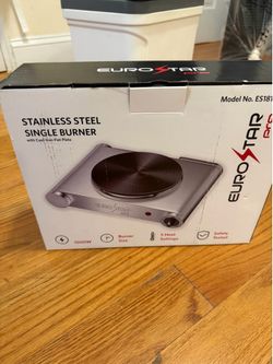 EUROSTAR Pro Stainless Steel Single Burner Hot Plate — NEW in Box
