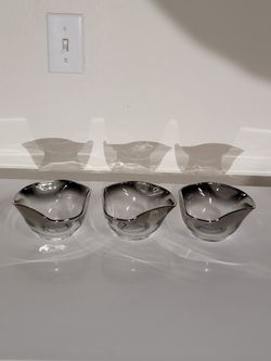 3 Glass Serving Bowls. For Entertaining Or Displaying Items