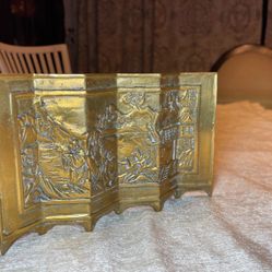 Oriental Brass Table Screen 