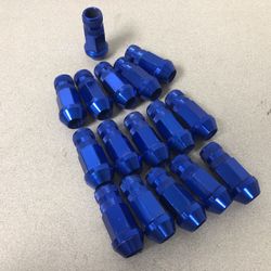 M12x1.5 Blue Turner Lugs Acorn Long Open End 