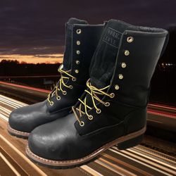Men’s Size 8.5 Black Steel Toe Work Boots