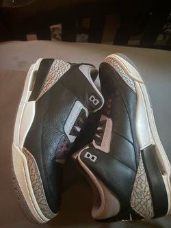 Air Jordan 3 Black Cement Sneakers Size 12