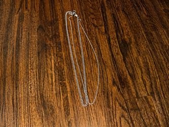 A.P.C. Double Strand Silver Chain Necklace Designer Jewelry