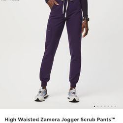 Women Purple Jam ZAMORA high Waisted Petite Jogger Scrub Pant