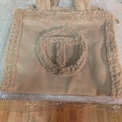 Brown Plush Tote Bag 
