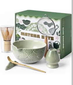 Matcha Whisk Set,Matcha Kit Set,6 Pcs for Tea Ceremony Gifts for Family and Friend,Matcha Bowl,Bamboo Whisk and Holder, Bamboo Scoop, Scoop Rest and S