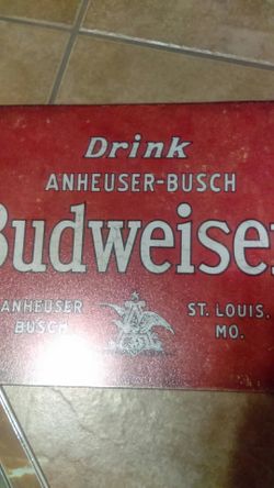 Budweiser metal sign 18 x20