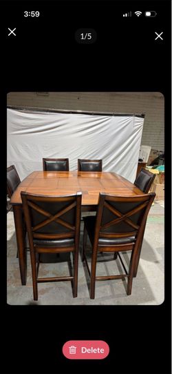 Denver Counter Top High Dining Table w/6 Chairs