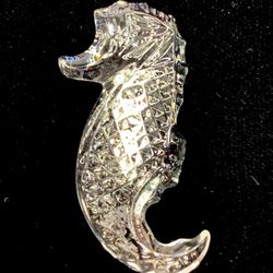 Waterford Crystal Glass Seahorse Brooch 164163