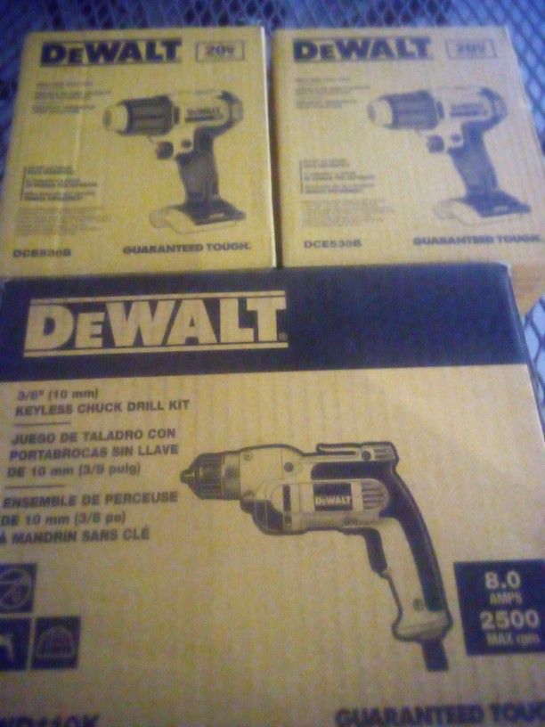 DeWalt Keyless Chuck Drill Kit & 2 Heat Guns