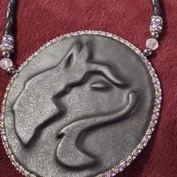 Leather Washington Huskies Necklace 