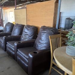 4 Theater Recliners Electric