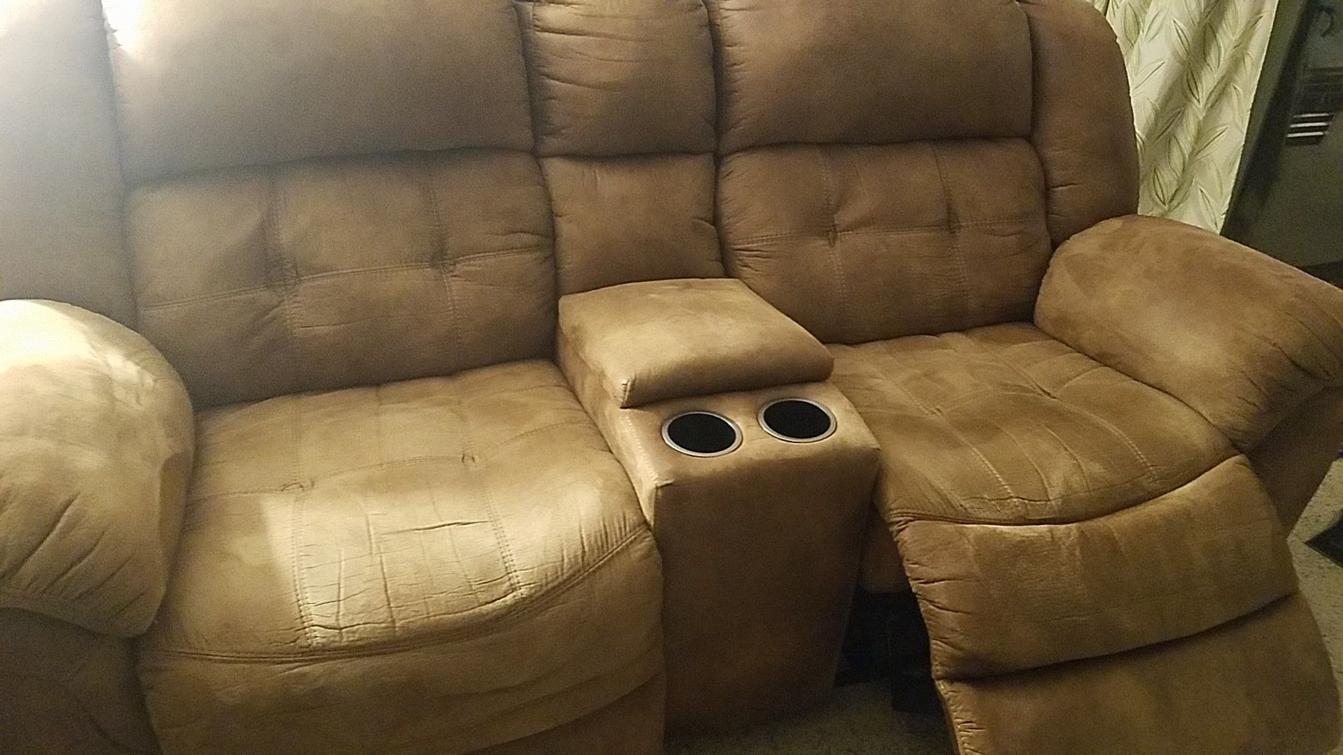 imitation leather electric double recliner loveseat