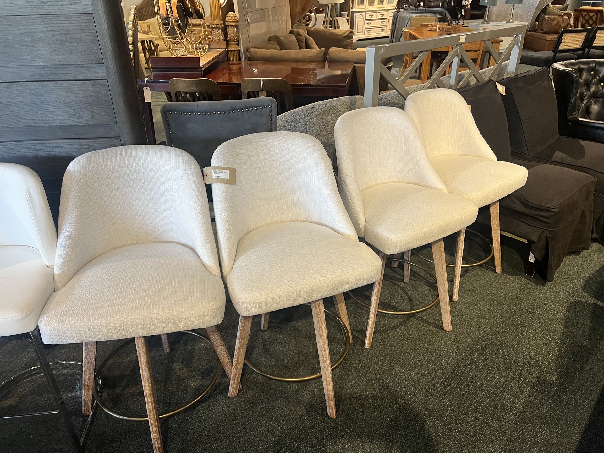 Counter Stool: Ivory Fabric Swivel Counter Stool SKU B1FLNJ