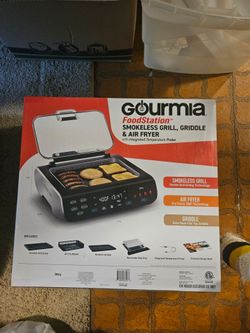 Gourmia FoodStation Smokeless Grill, Griddle & Air Fryer
