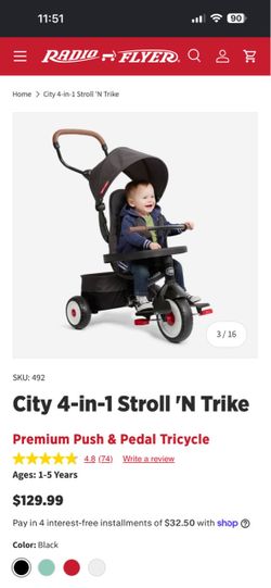 Radio Flyer City 4-in-1 Stroll 'N Trike