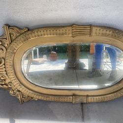 Antique Huge Oval Mirror