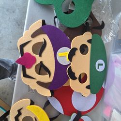 Mario Bros felt masks 