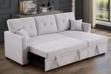 New Sectional Sofa Bed, Sofabed with STORAGE Chaise Set Pullout Sleeper Bed Convertible Pull out Adjustable Small Living Room Space Saving Space SALE