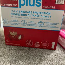 Box  of 192  Huggies Diapers  Size 1.   $30.00