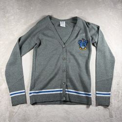 Harry Potter Slytherin Box Lunch Women’s S Gray Cardigan Sweater V Neck #1334