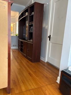 Dark Wood Entertainment Center Wall Unit