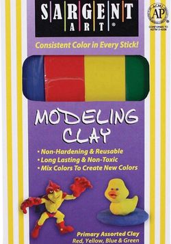 1 Pound Primary Assorted Color Clay Contains 4 Individual Clay Sticks