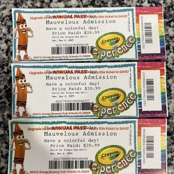 Crayola Experience Tickets (3)