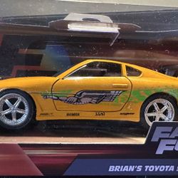 BRIAN'S TOYOTA SUPRA ORANGE "FAST & FURIOUS" 1/32 DIECAST MODEL CAR JADA 97345