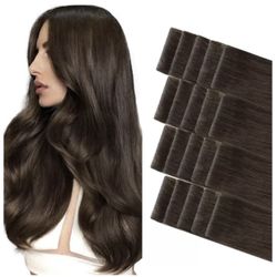 GOO GOO Invisi Edge Tape in Hair Extensions Human Hair Dark Brown 20pc 16in 50g