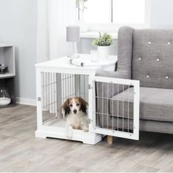 TRIXIE 29.5" Dog Crate, Wooden Indoor Kennel Furniture for Small Dogs Up to 25 lb,