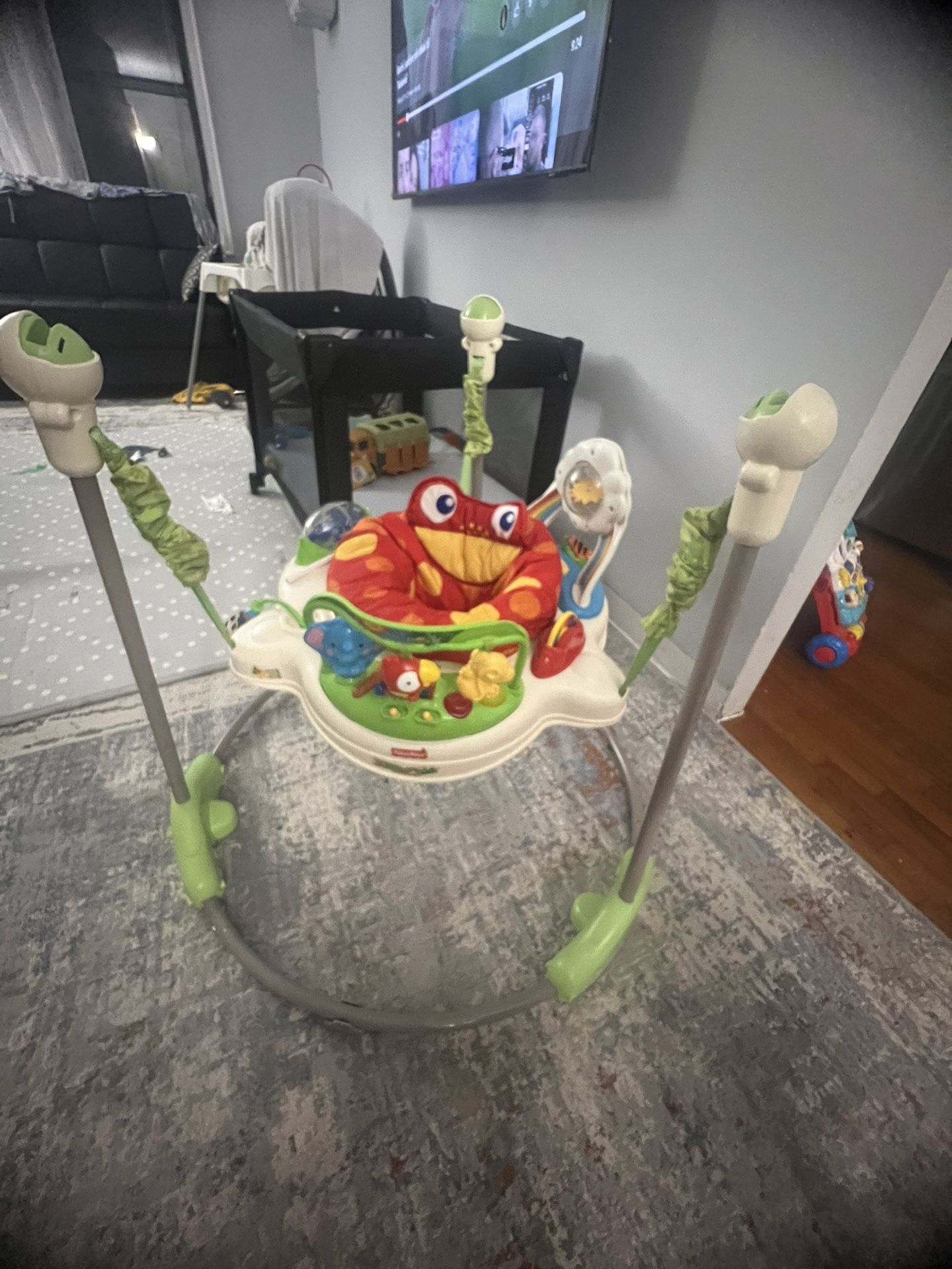 Fisher-Price Baby Bouncer Jumperoo Musical Activity Center with Lights Sounds & Developmental Toys