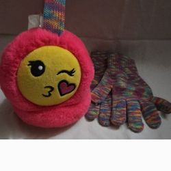Girls ear muff & glove