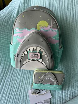 Jaws Loungefly Glow In The Dark Backpack And Wallet Set NWT