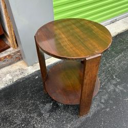 Antique Art Deco Two Levels Round Side Table 