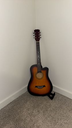 Acoustic Cutaway Guitar Sunburst Finish