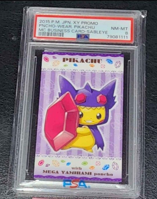 FS / NFT -  POKEMON PSA 8 - 2015 PONCHO WEARING PIKACHU XY SABLEYE JAPANESE PROMO BUSSINESS CARD
Population #4
