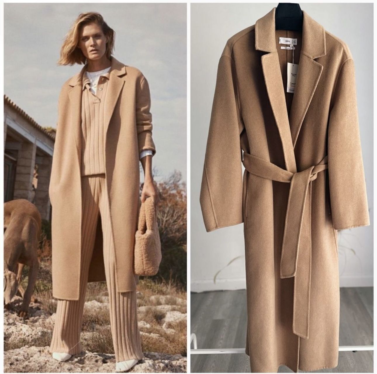 New Mango Wool Blend Coat Size S