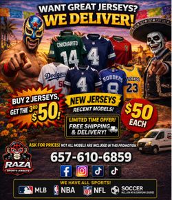 New Sports Jerseys - All Teams - $50 each