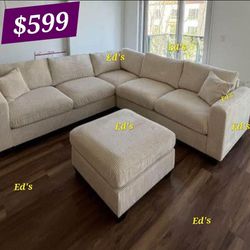 BRAND NEW 4PCS SECTIONAL SOFA SET WITH OTTOMAN AND ACCENT PILLOW INCLUDED $599